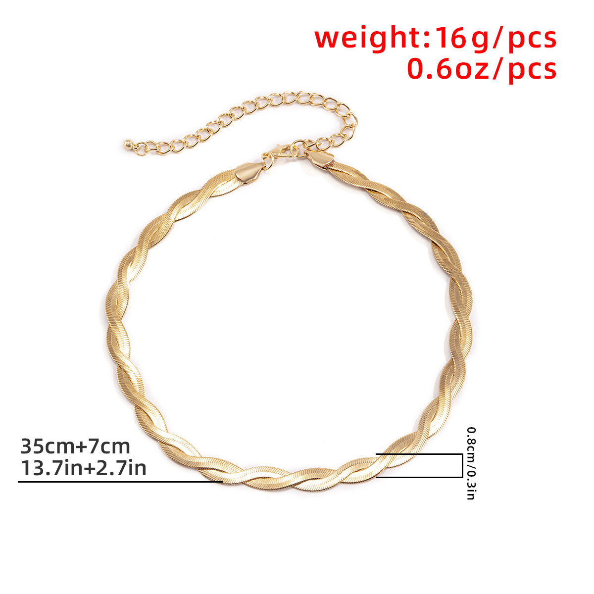 Personalized square flat snake bone chain combination necklace