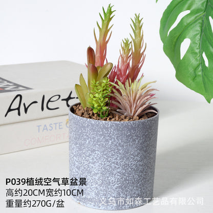 Simulation melamine cement cactus ball bonsai