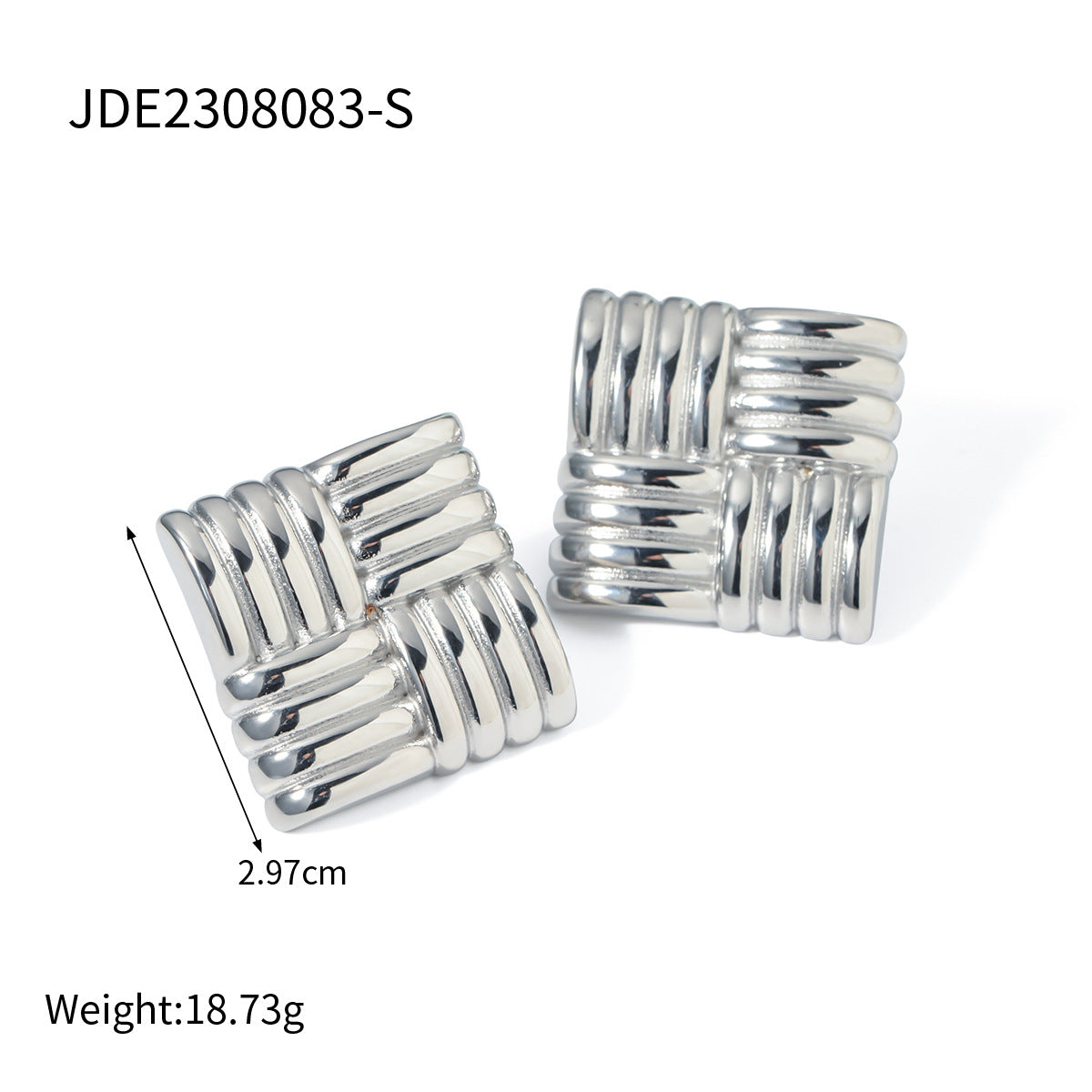 Aretes con textura cuadrada 