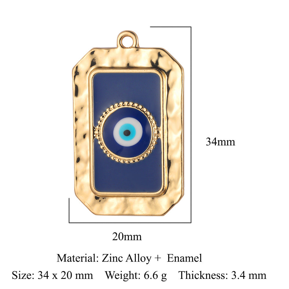 5 piezas/paquete, colgante de aleación con forma de cruz de ojo. 