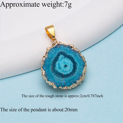 Pingente de ágata banhado a ouro cristal girassol ágata 