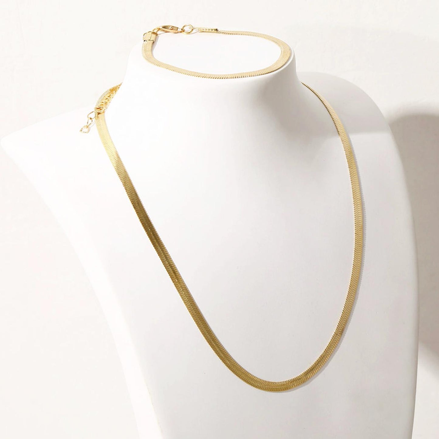 18k Gold Plated Snake Chain Set