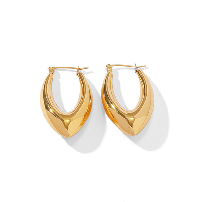 French Polished Hollow Earrings