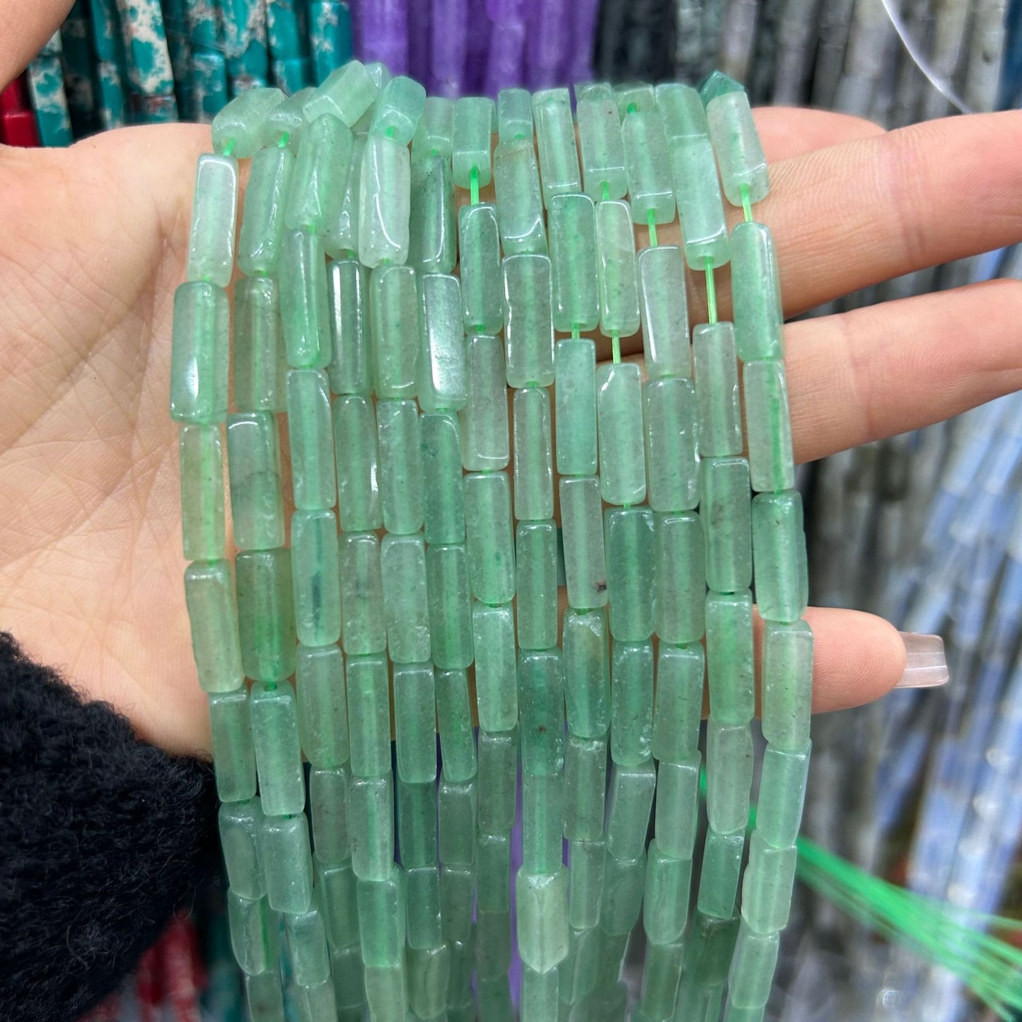 4*13mm long crystal agate cube special shaped beads