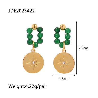 Pendientes colgantes de piedra natural vintage 