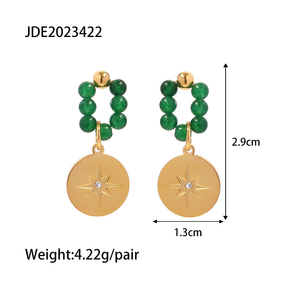 Pendientes colgantes de piedra natural vintage 