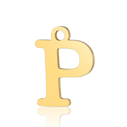 5 pcs/bag letter titanium steel letter pendant