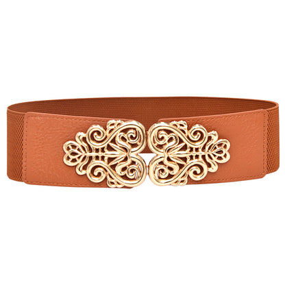 Gold Button Elastic Black Waist Seal