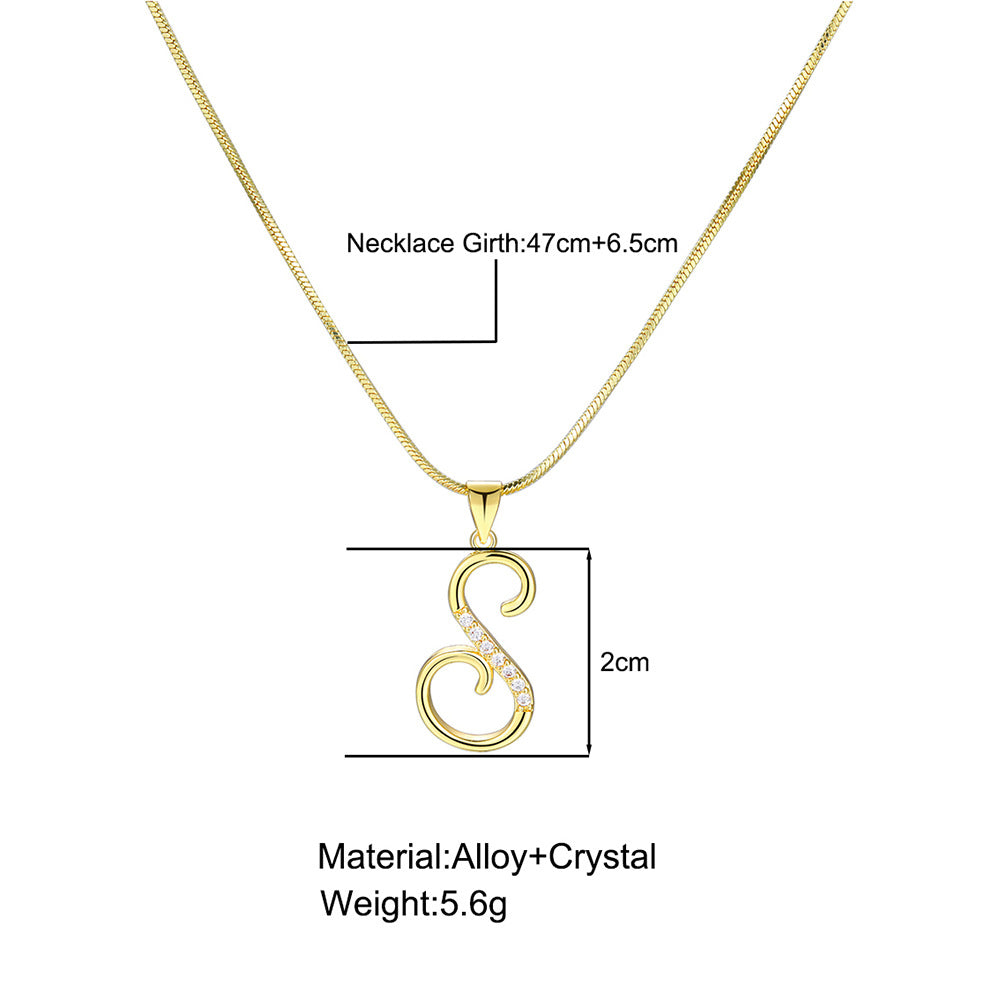 European and American 26 letters gold necklace