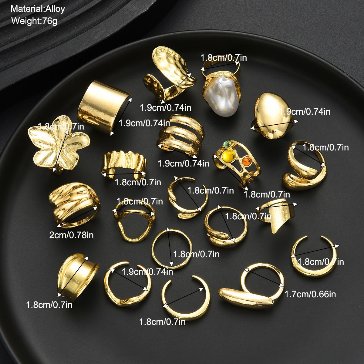 Irregular Pearl Ring Set (20-Piece)