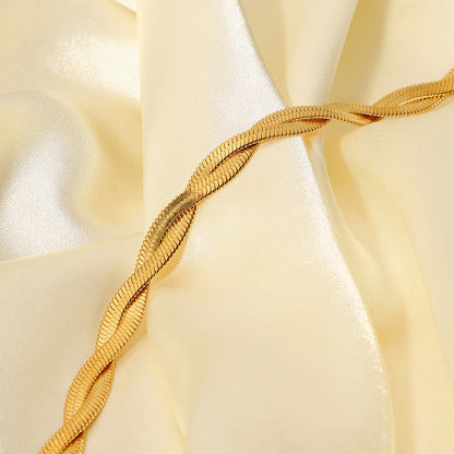 Double Cross Snake Chain Bracelet