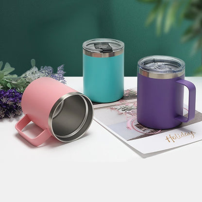 Stainless steel direct drinking handle cup