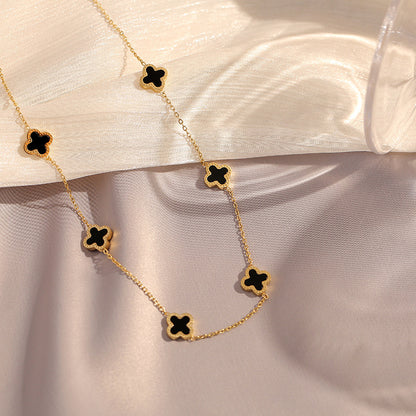 Four-leaf clover creative titanium steel necklace