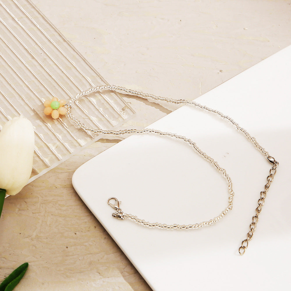 Bohemian vibrant colorful daisy choker necklace