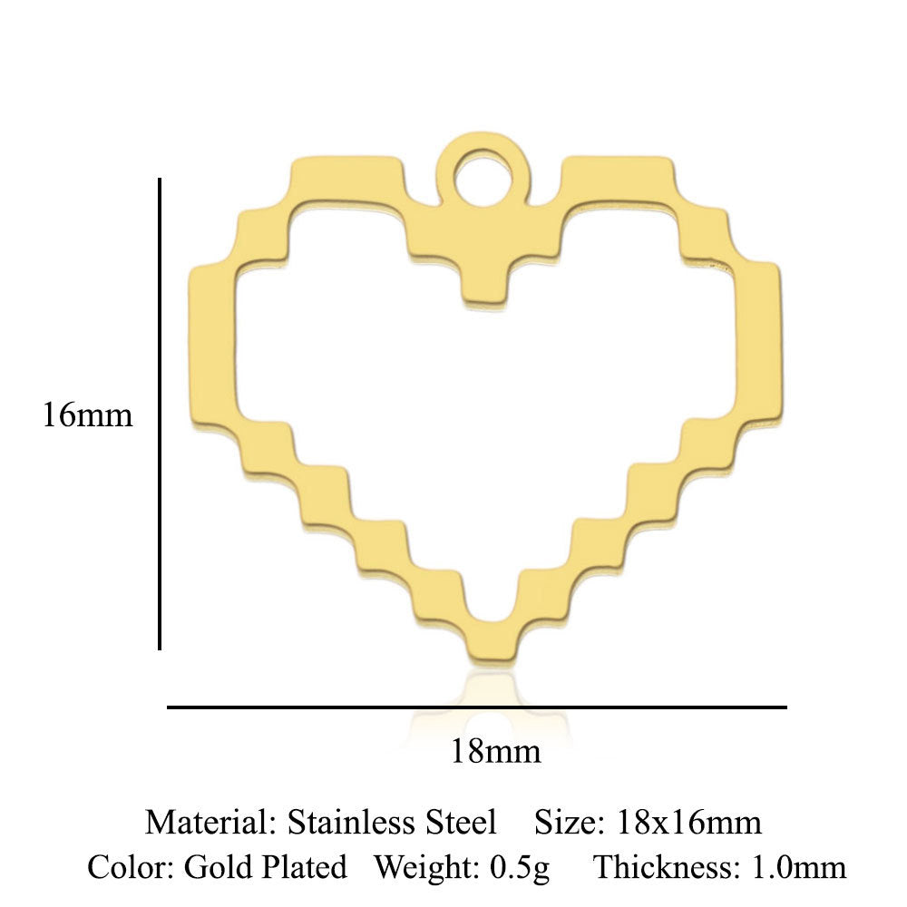 Paquete de 5 unidades, colgante de acero de titanio con diamantes de amor, colgante de huella digital. 
