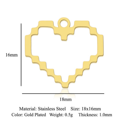 Paquete de 5 unidades, colgante de acero de titanio con diamantes de amor, colgante de huella digital. 