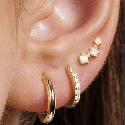 Zircon Stud Earring 3-Piece Set