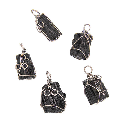 Pingente Irregular Turmalina Negra Cristal 
