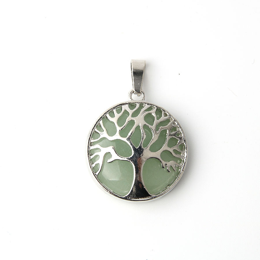 Crystal Tree of Life Round Pendant