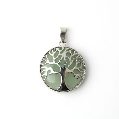 Crystal Tree of Life Round Pendant