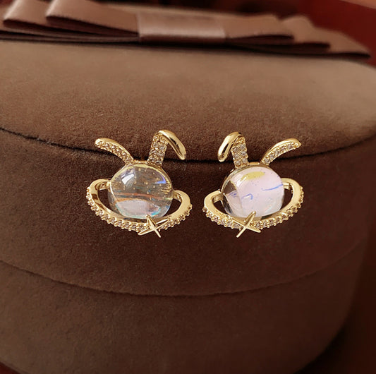 Pendientes de conejo premium para mujer primavera y verano 
