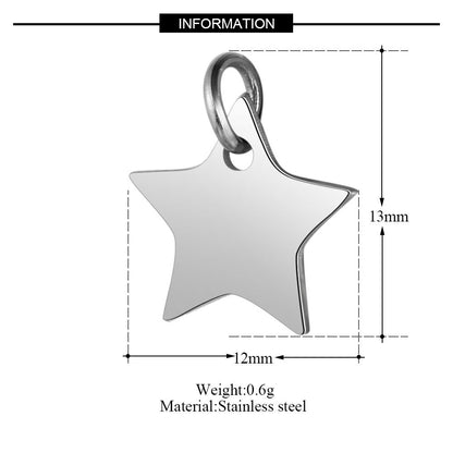 5 pcs/titanium steel pendant LOVE pentagram elephant cat