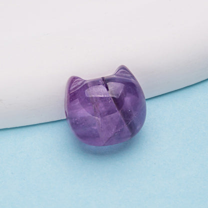 Amethyst Silver Cat Head Crystal Handmade DIY Accessories