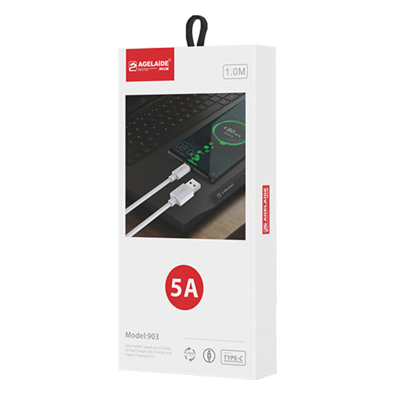 Cable de datos tipo C de carga súper rápida para Huawei y Apple con embalaje