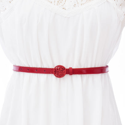 Elastic waist bright red belt