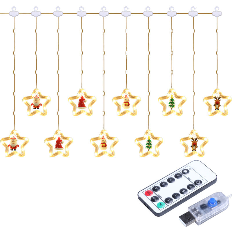 Five-pointed star curtain light LED star light string