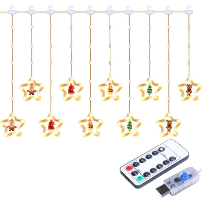 Five-pointed star curtain light LED star light string
