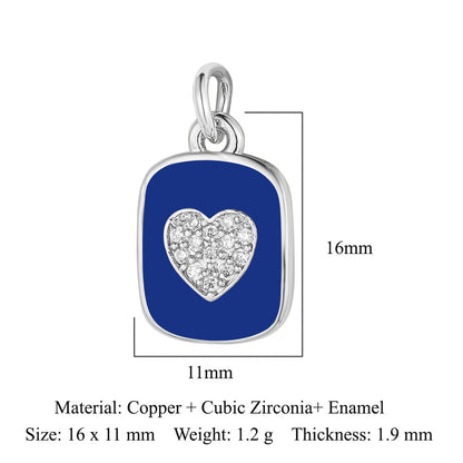 Oil drop diamond star tag copper zircon pendant