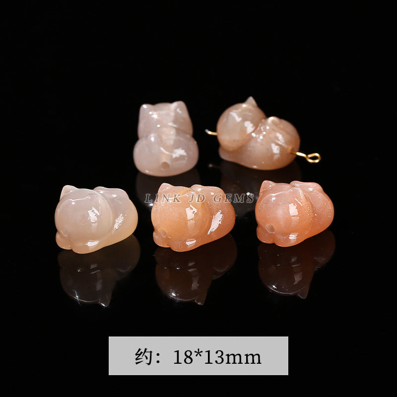 Orange moonstone carving sunstone