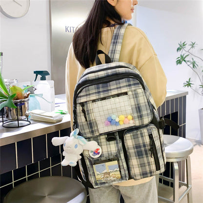 4-piece school bag ulzzang backpack