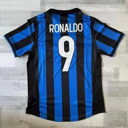 98-99 Inter Milan Short Sleeve Retro Ronaldo Baggio Zanetti Moratti Jersey