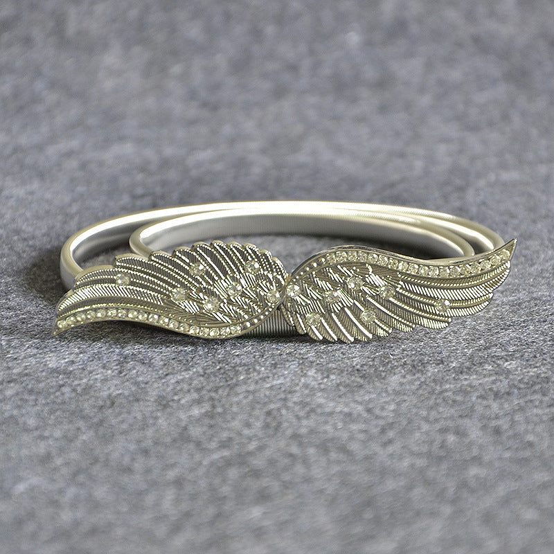 Heart buckle elastic metal waist chain