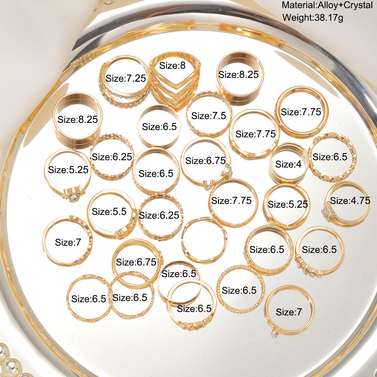 Gold alloy ring set 30 pieces