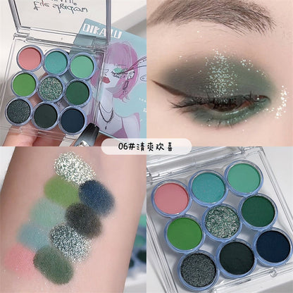 Paleta de sombras de ojos de nueve colores melocotón 