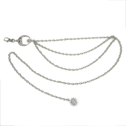 Sun Moon Buckle Decorative Metal Chain Waist Chain