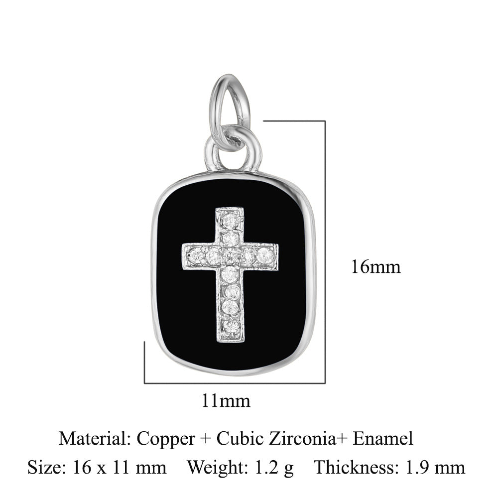 Oil drop diamond star tag copper zircon pendant