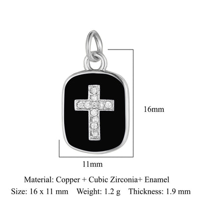 Oil drop diamond star tag copper zircon pendant