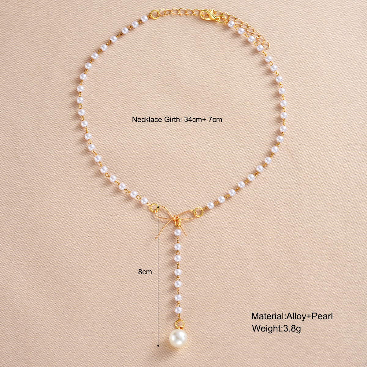 Bow Pearl Collarbone Necklace