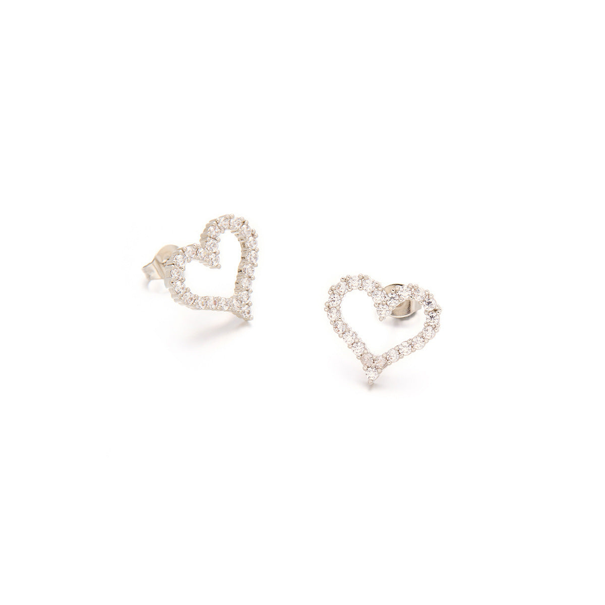 Korean Love Copper Stud Earrings for Women