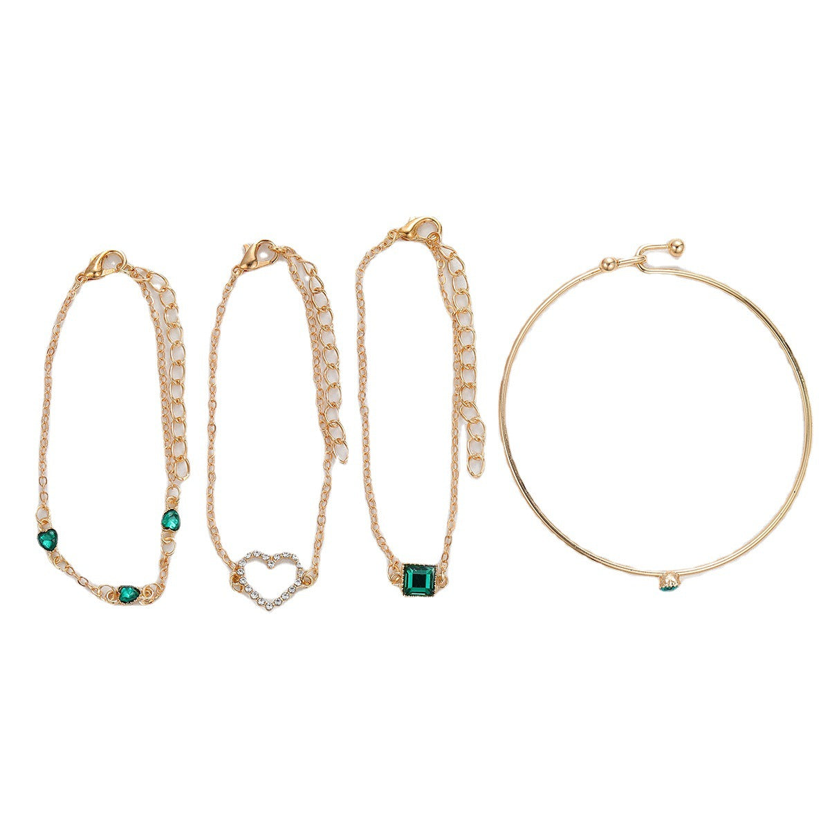 Heart Bracelet Set 4 Pieces