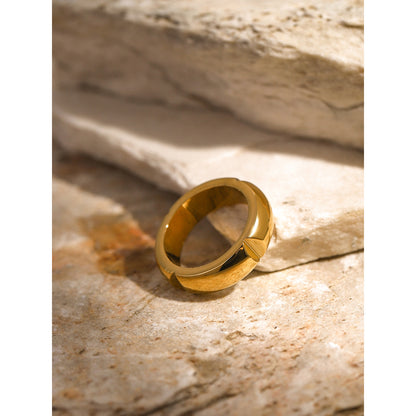 18k gold stainless steel simple ring