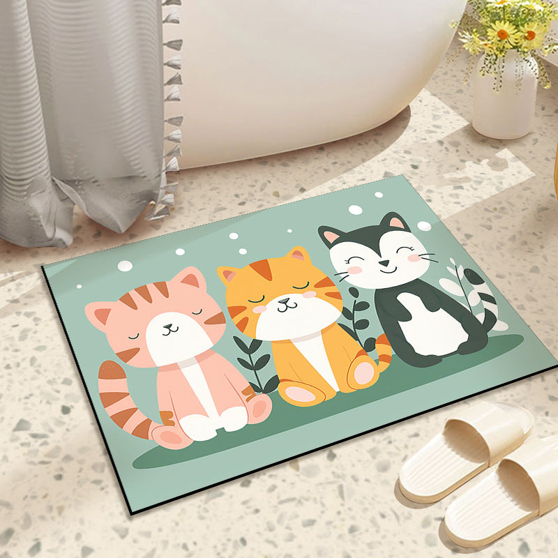 Cartoon diatomaceous earth bath mat
