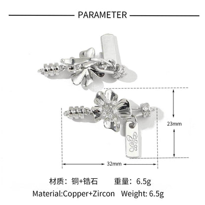 18K gold-coated rose copper zircon detachable connecting buckle