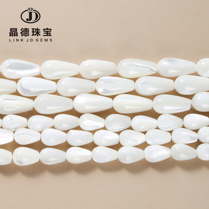 12 * 6Mm white horseshoe snail straight hole water drop shaped loose beads