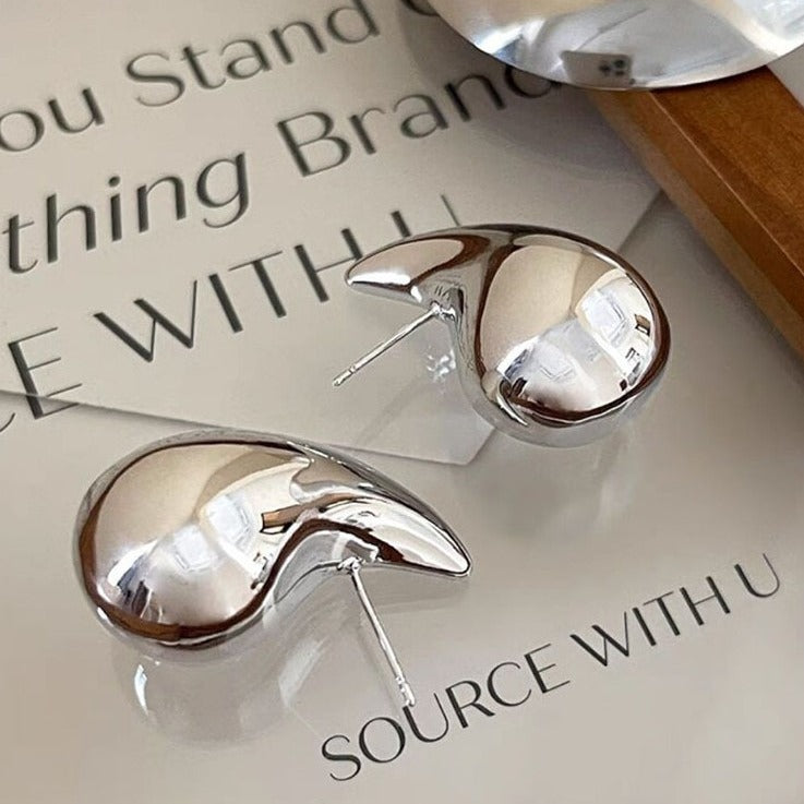 Pendientes de gota de agua hueca pendientes de personalidad y temperamento 