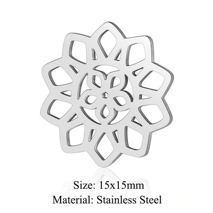 5 pcs/bag leaf flower titanium steel pendant four-leaf clover